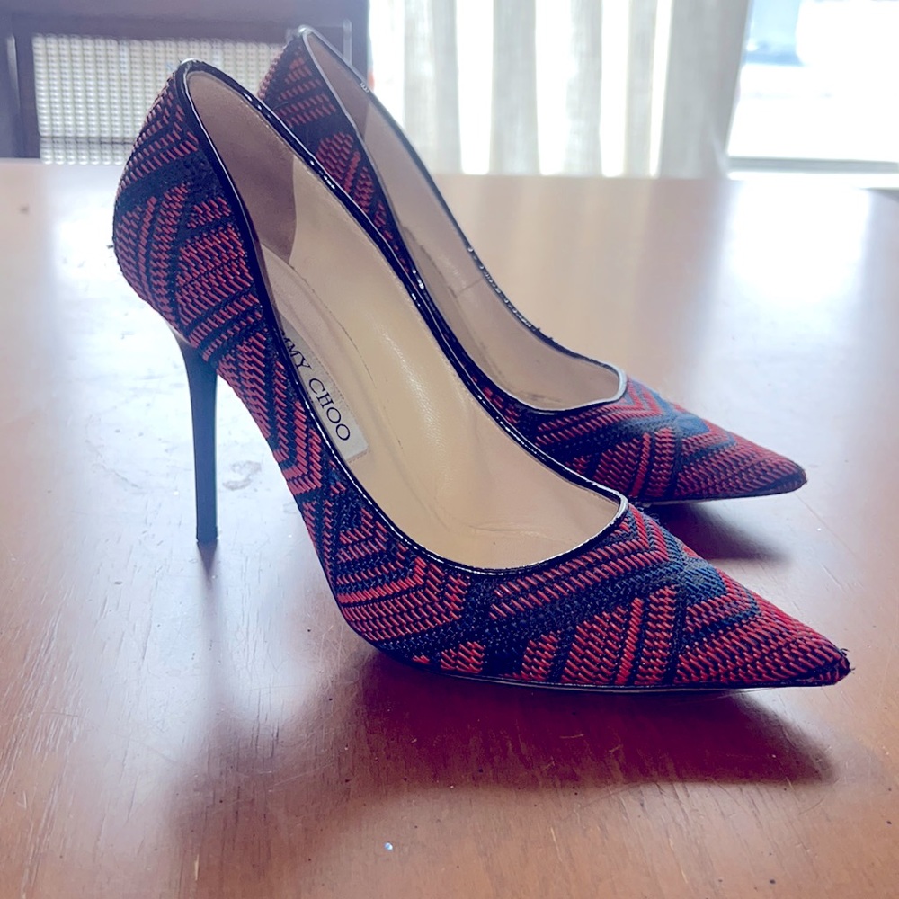 Jimmy Choo geo pattern heels